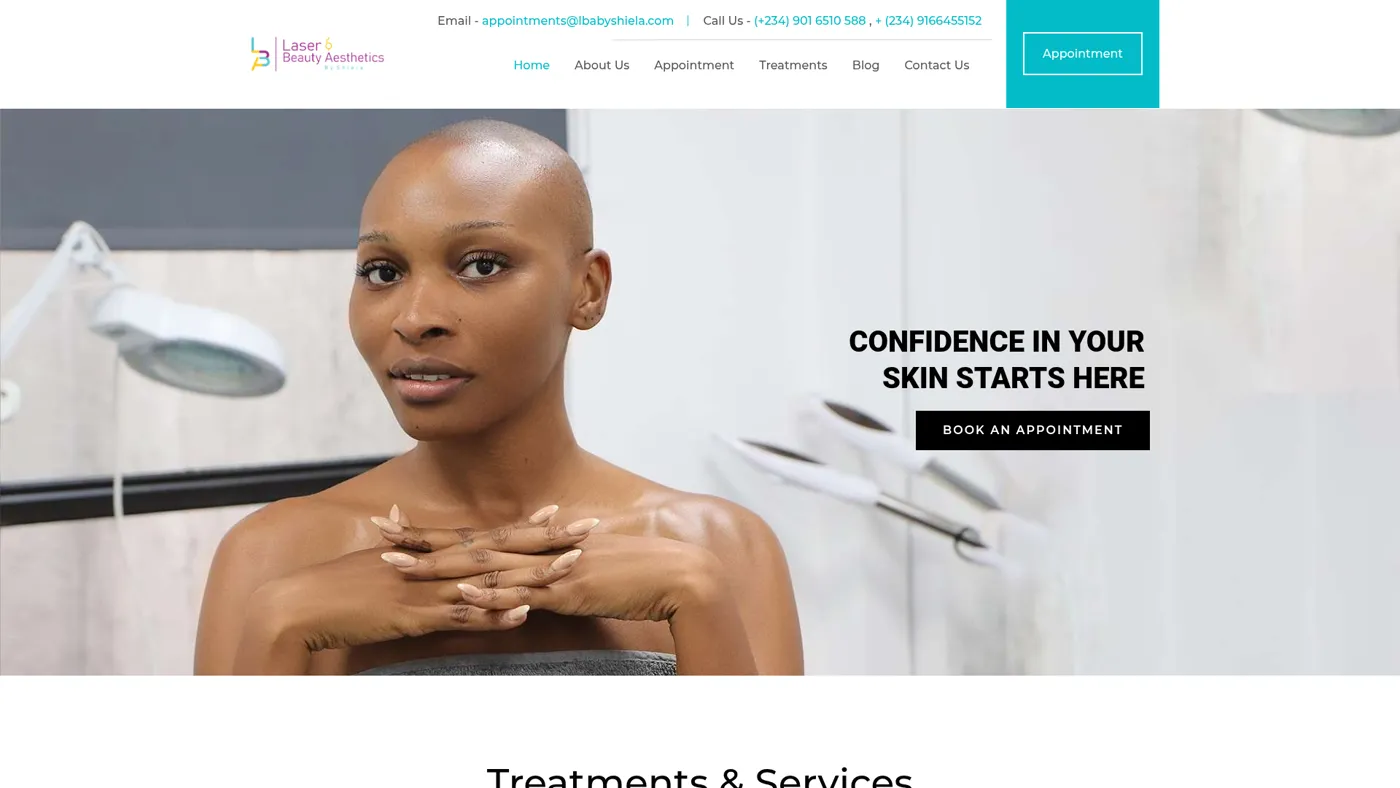 Website Design, Laser and Aesthetics by Shiela